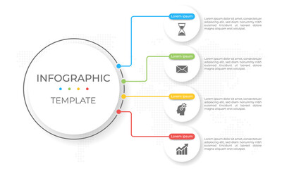 Presentation diagram infographic template 4 options.
