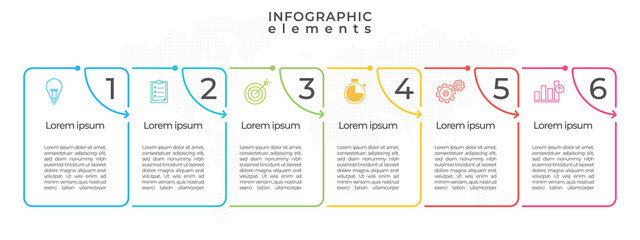 Timeline infographic template 6 options.