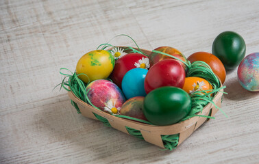 easter eggs in a basket