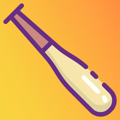 
Baseball bat icon in isolated on yellow background, editable vector style 
