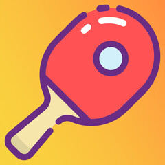 
Table tennis bat icon in flat design.
