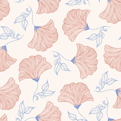 Seamless pattern with decorative flowers