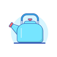 Obraz premium Kettle vector illustration draw with colorful flat design isolated on white background 