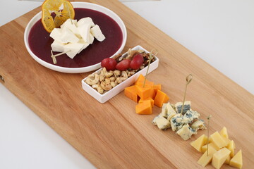 cheese platter with nuts