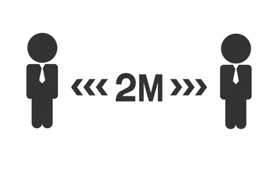 Social Distancing Keep Your Distance Icon. Vector
