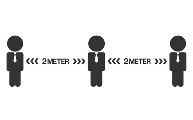 Social Distancing Keep Your Distance Icon. Vector