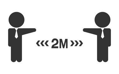 Social Distancing Keep Your Distance Icon. Vector