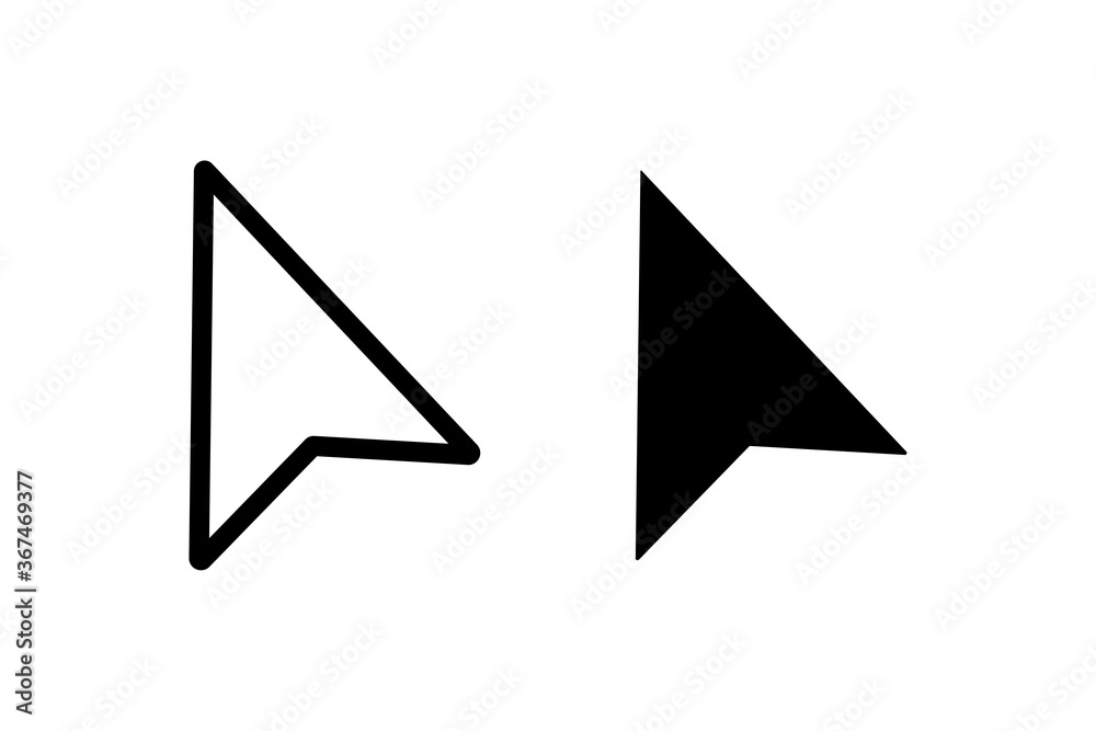 Fototapete computer mouse pointer cursor arrow flat icon for apps and websites. set of hand cursor .