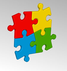 Abstract background made from white puzzle pieces and place for your content