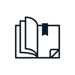 Book outline icon. Vector illustration. Editable stroke. Isolated icon suitable for web, infographics, interface and apps.