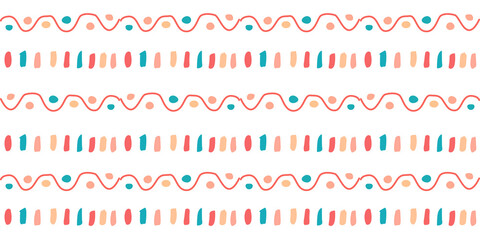 Color modern stripes seamless pattern hand drawn surface design for home.
