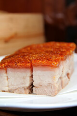 A Plate Of Roast Pork