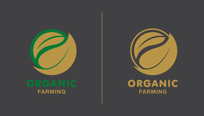 logo organic farming design vector illustration . agriculture concept
