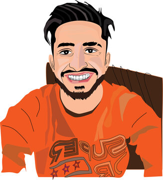 cartoon man with a phone