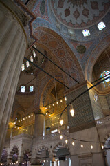 Fototapeta na wymiar Interior of the Blue Mosque. Istanbul, Turkey.