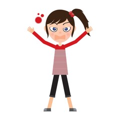 angry girl with arms raised