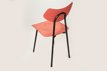 Wooden and metal retro chair from seventies