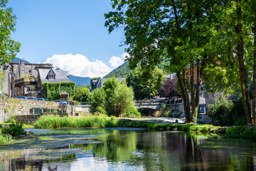 Obraz premium view of village of Arreau. Pyrenes mountains. South of France