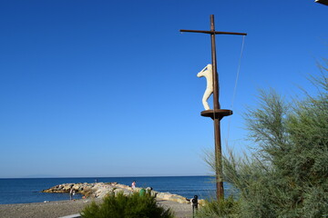 Marina di Cecina (Cecina Mare), beautiful view of the town on the seaside near to the beach, famous...