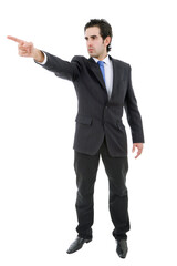 businessman full body pointing