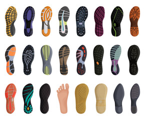 Footprint shoe vector cartoon set icon. Vector illustration sole on white background. Isolated cartoon set icon footprint shoe.