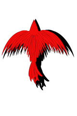 eagle with red wings Vector Eagles silhouette isolated on white background