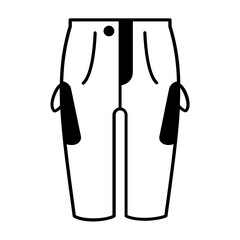 Plumber and Sewerage Worker Pant Vector glyph Icon Design. Industrial Builder work wear trousers multiple pockets on white background. 