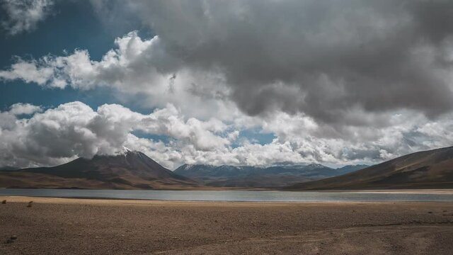 Timelapse of Laguna Miscanti and Mountain Miniques in the background