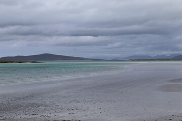 beach and clouds, outer hebrides, scotland
