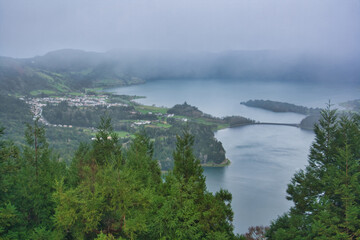 view of the Lake of Sete Cidades