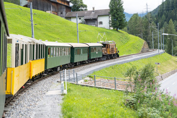 Obraz premium Historic steam train in Davos, Switzerland