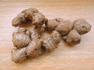 ginger on wooden table
