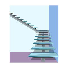 Staircase vector icon.Cartoon vector icon isolated on white background staircase.