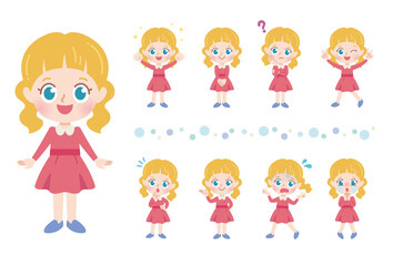 cute type blonde girl_emotion