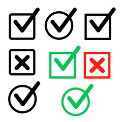 Check Mark icon set. Check vector button