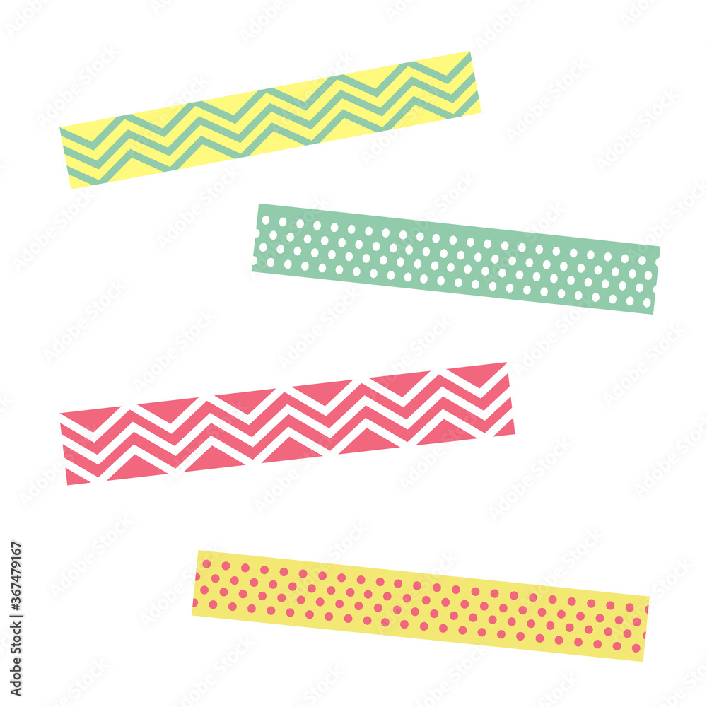Wall mural scotch with geometric pattern. tape for scrapbook vector set