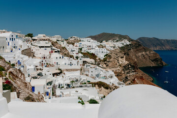 Fototapeta premium Santorini, Greece - romantic island with white buildings
