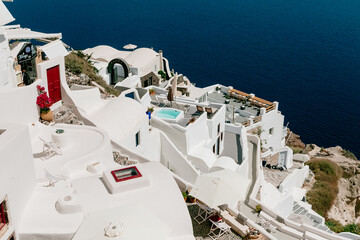Santorini, Greece - romantic island with white buildings
