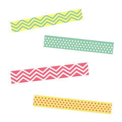 Scotch with geometric pattern. Tape for scrapbook vector set
