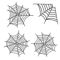 Spiderweb vector. Spooky corner arachnid for halloween