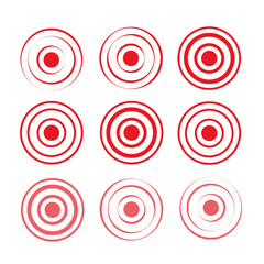 Pain red rings to mark. icon pain. Aim health icon pain