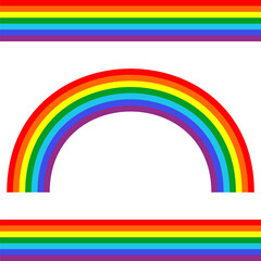Set of vector rainbows white background. Rainbow 3d icon