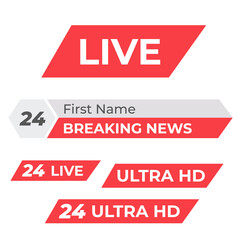Tv vector bars and broadcast graphics. News banner for tv streaming