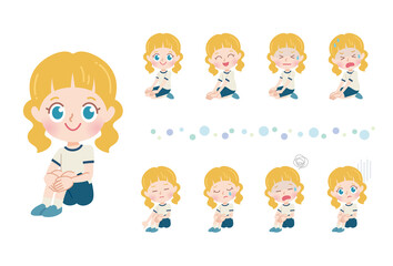 cute type blonde girl_sitting