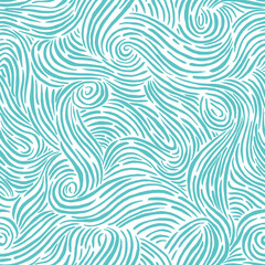 Materiał do szycia Seamless pattern with waves. Design for backdrops with sea, rivers or water texture. Repeating texture. Surface design.