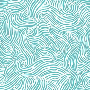 Seamless pattern with waves. Design for backdrops with sea, rivers or water texture. Repeating texture. Surface design.