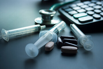 Medical and health care business. Health insurance and medical expenses.Medical expenses.