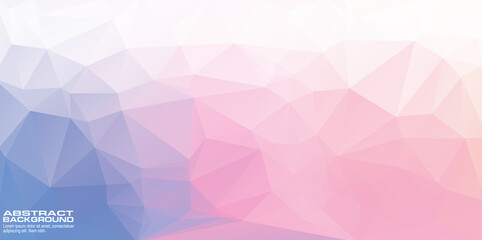 Fototapeta premium Abstract geometric pink pastel background with triangular polygons, Sweet color low poly design wallpaper.