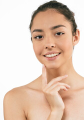 Beautiful face woman eyes happy smile