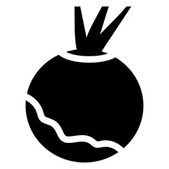 
Root vegetable with various health benefits called beetroot, glyph icon design 
